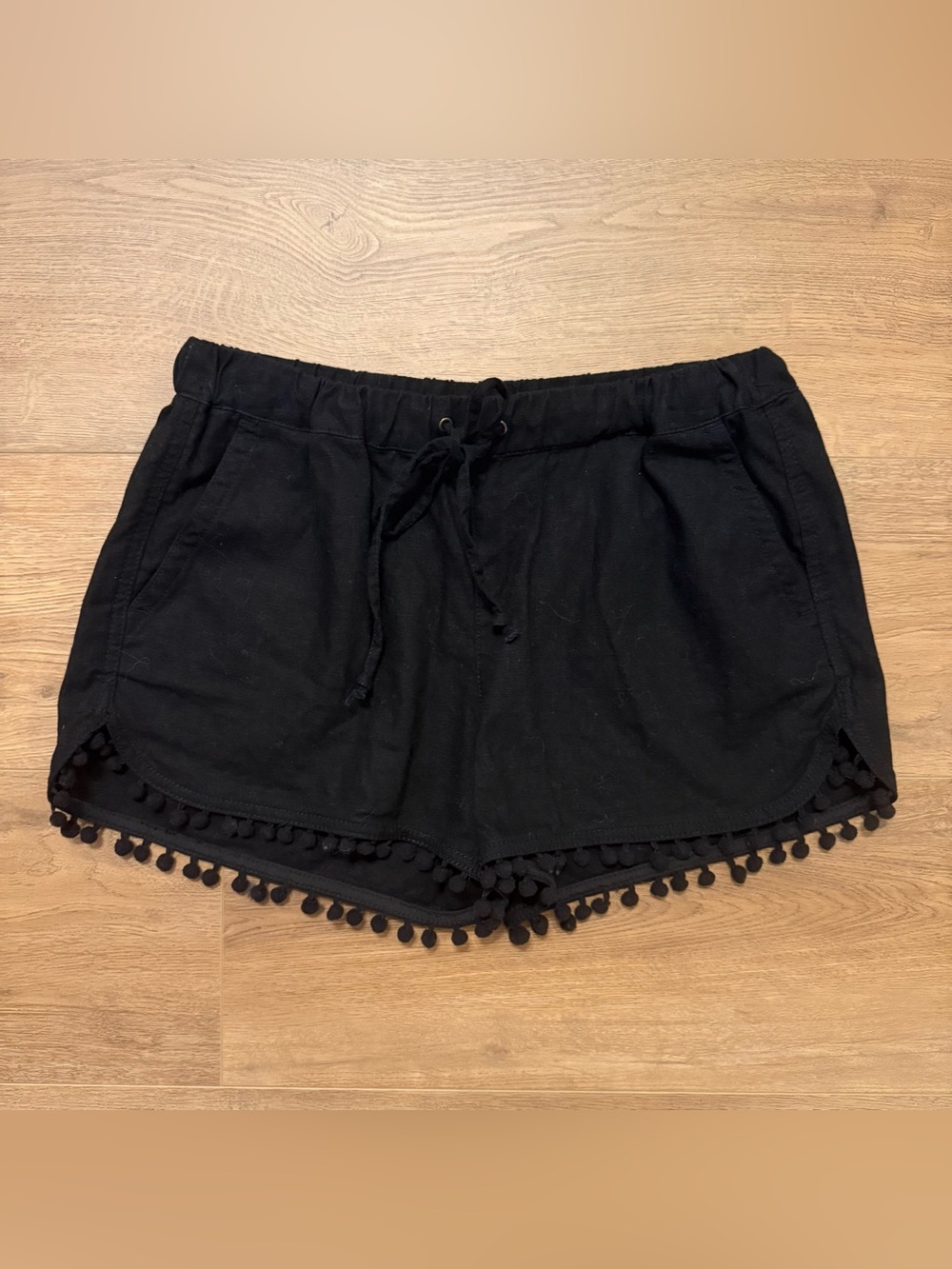 NWOT J. By J.Crew Women's Pom Pom Linen-Blend Drawstring Summer Shorts, Size XS